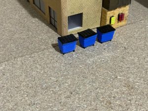 Shedring Hobbies Blue Industrial Bins x 3 (1:76)