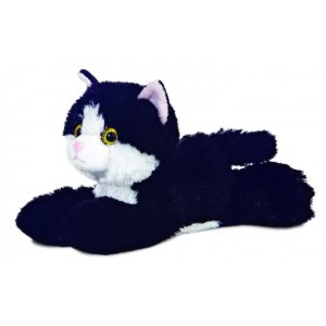 Aurora Mini Flopsies - Maynard Black & White Cat 8In